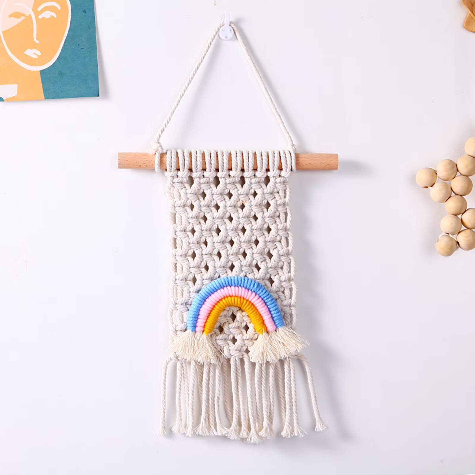 Dongrere Crochet Rainbows Hanging, Woven Wall Art Decor