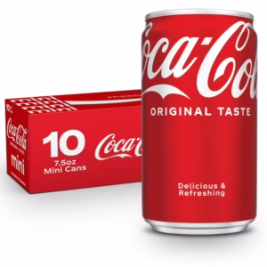 Coca-Cola Mini Soda Pop Fridge Pack, 7.5 fl oz Cans, 10 Pack